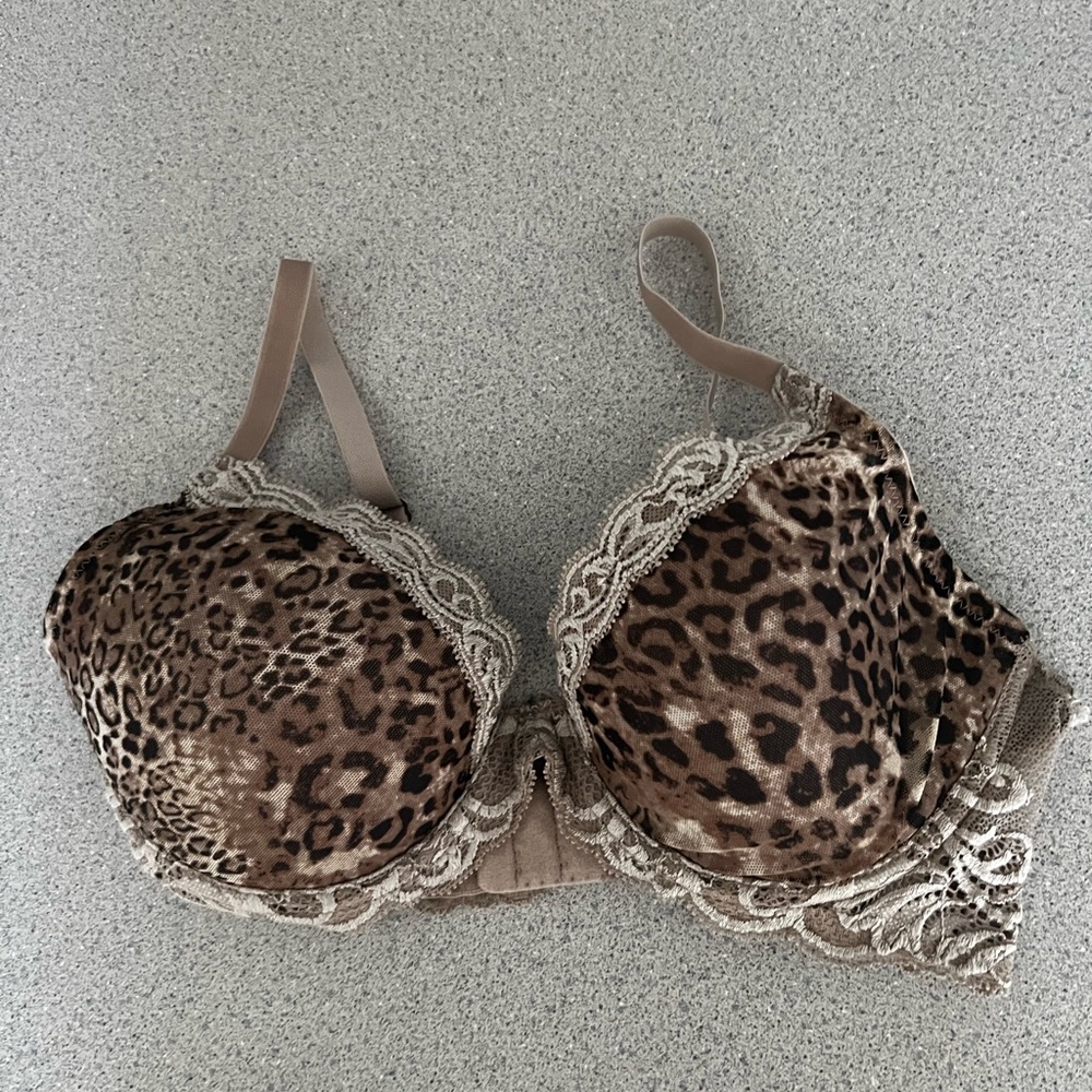 Natori Brown Leopard Lace Bra 36C